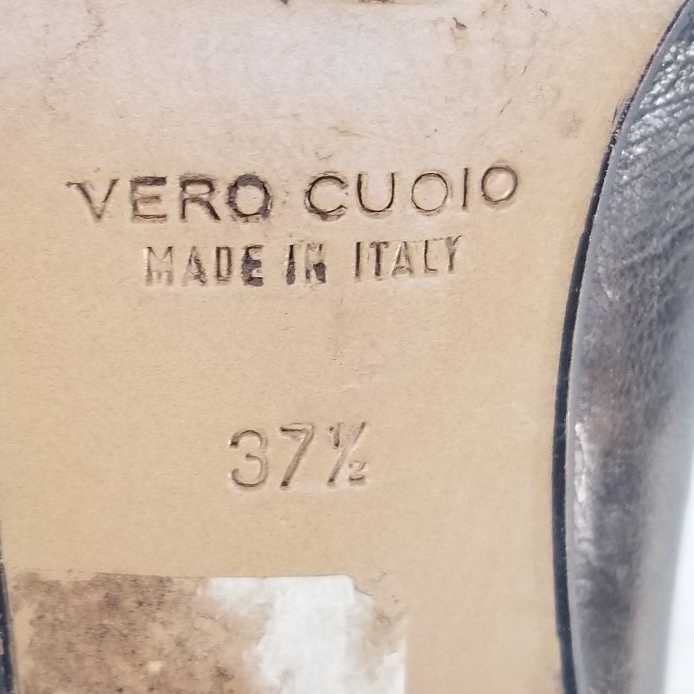 Ferri Vero Cuoio Brown Leather High Heels 6.5 - Picture 10 of 10